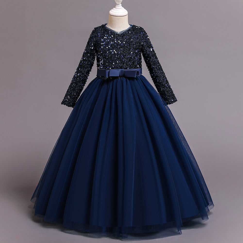 Vestido de lentejuelas de algodón de moda para niñas