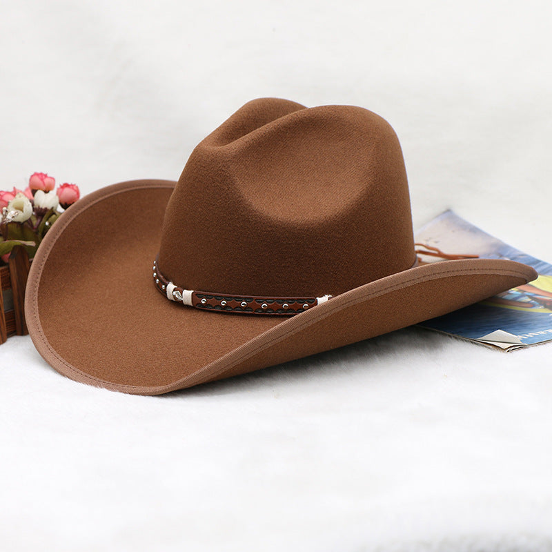 Sombrero de vaquero de lana de fieltro para montar a caballo para hombre