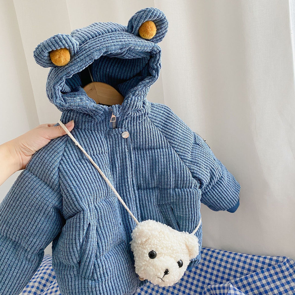 Sudadera corta con capucha de algodón con dibujos animados para niño