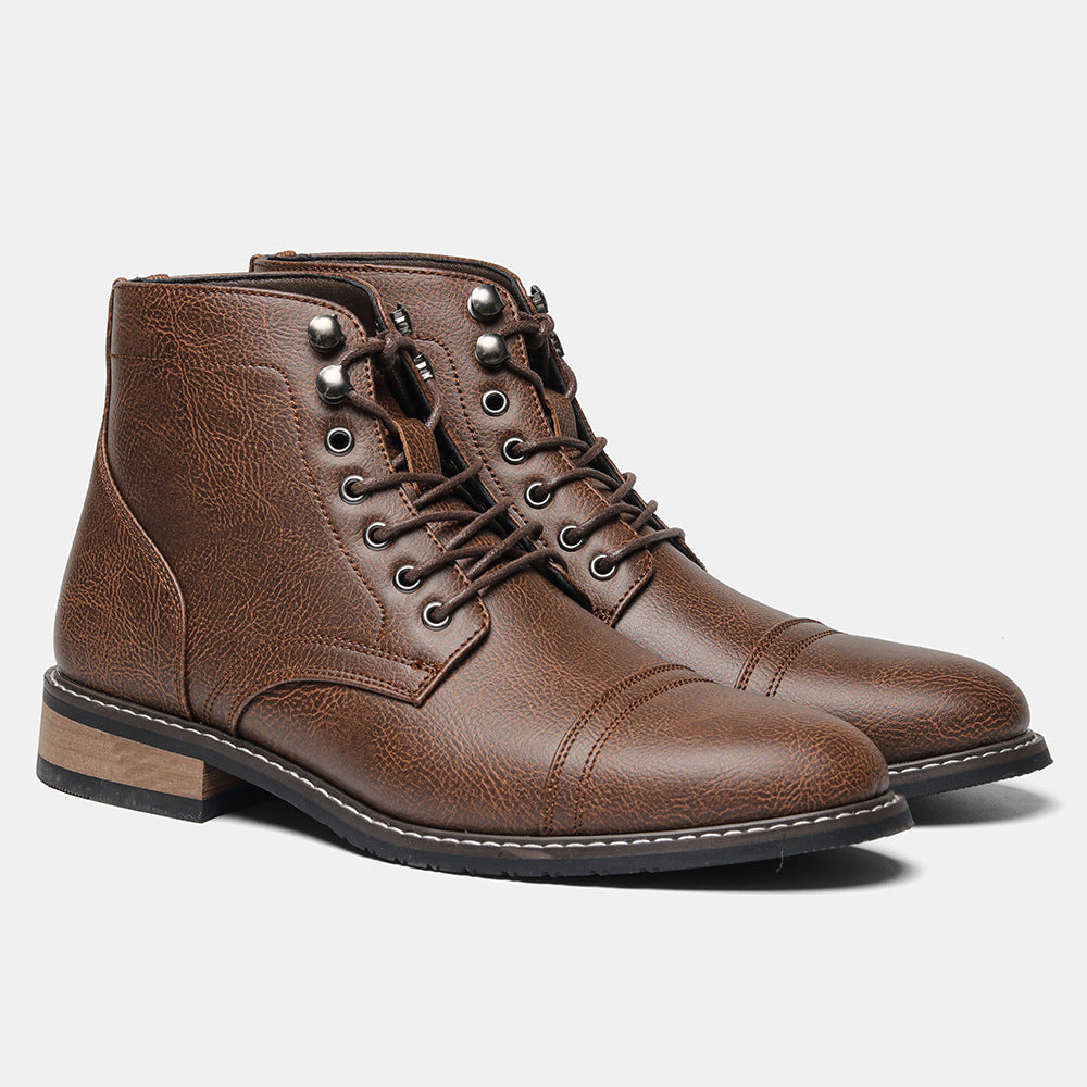 Botas casuales de cuero vintage para hombre