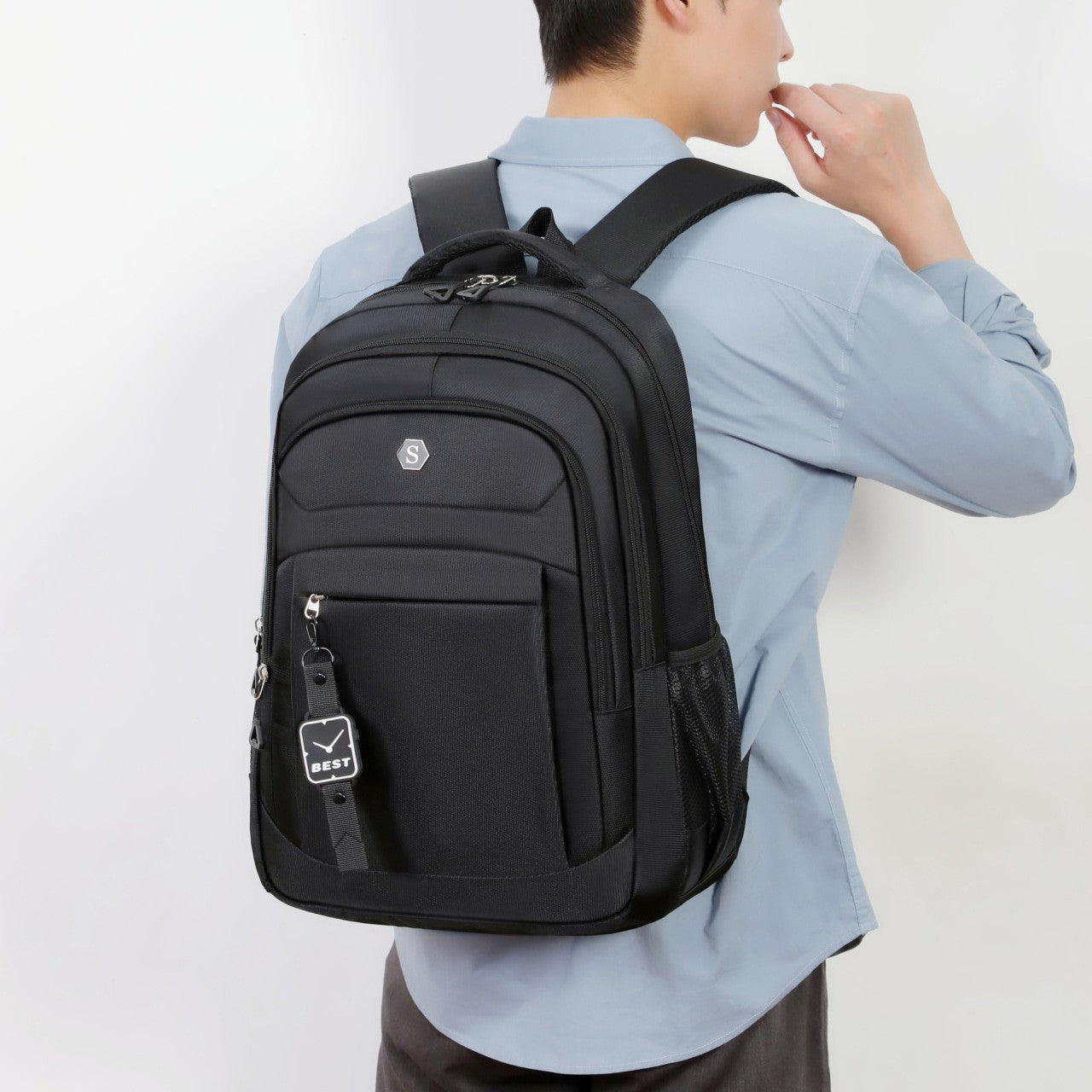Mochila de viaje elegante y de alta capacidad para exteriores, ideal para estudiantes universitarios y portátiles.