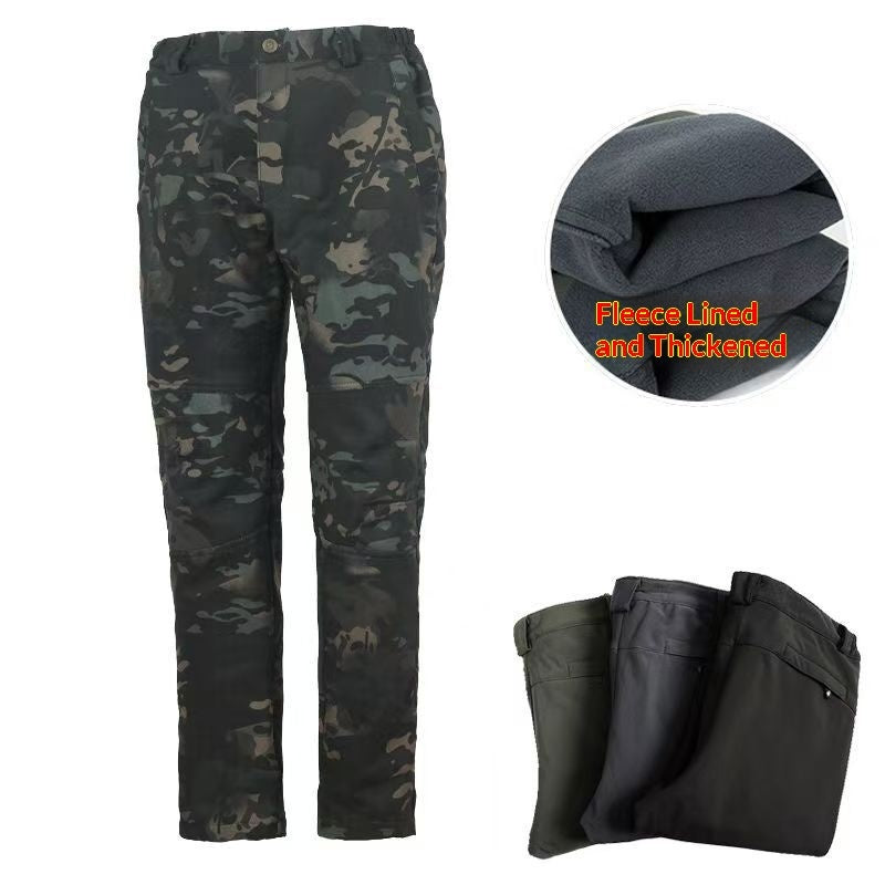 Pantalones tácticos para hombre para clima frío, pantalones softshell para senderismo al aire libre