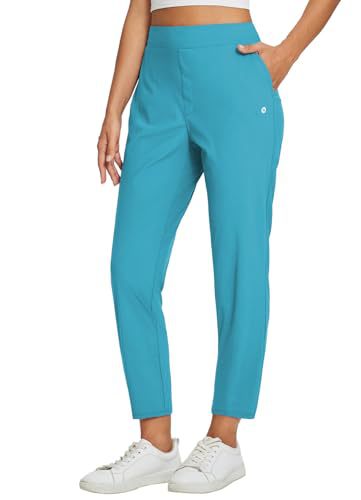 Pantalones casuales con cintura elástica y bolsillos con cremallera para mujer