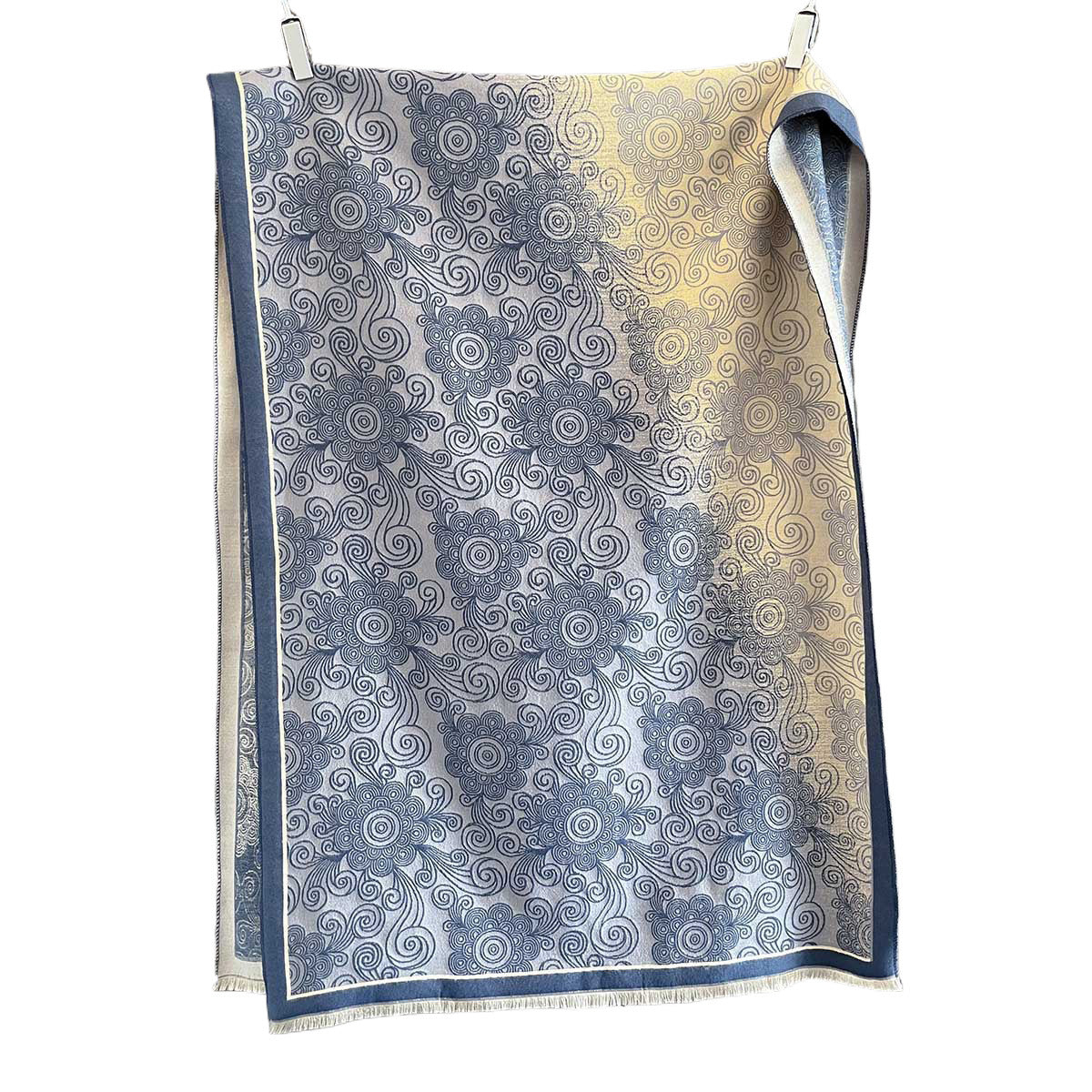 Patchwork Color-block Design Vintage-print Neck Scarf
