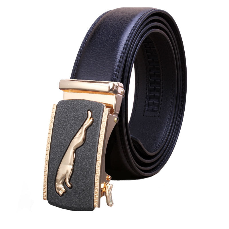 Cinturón de cuero genuino para hombre con hebilla automática