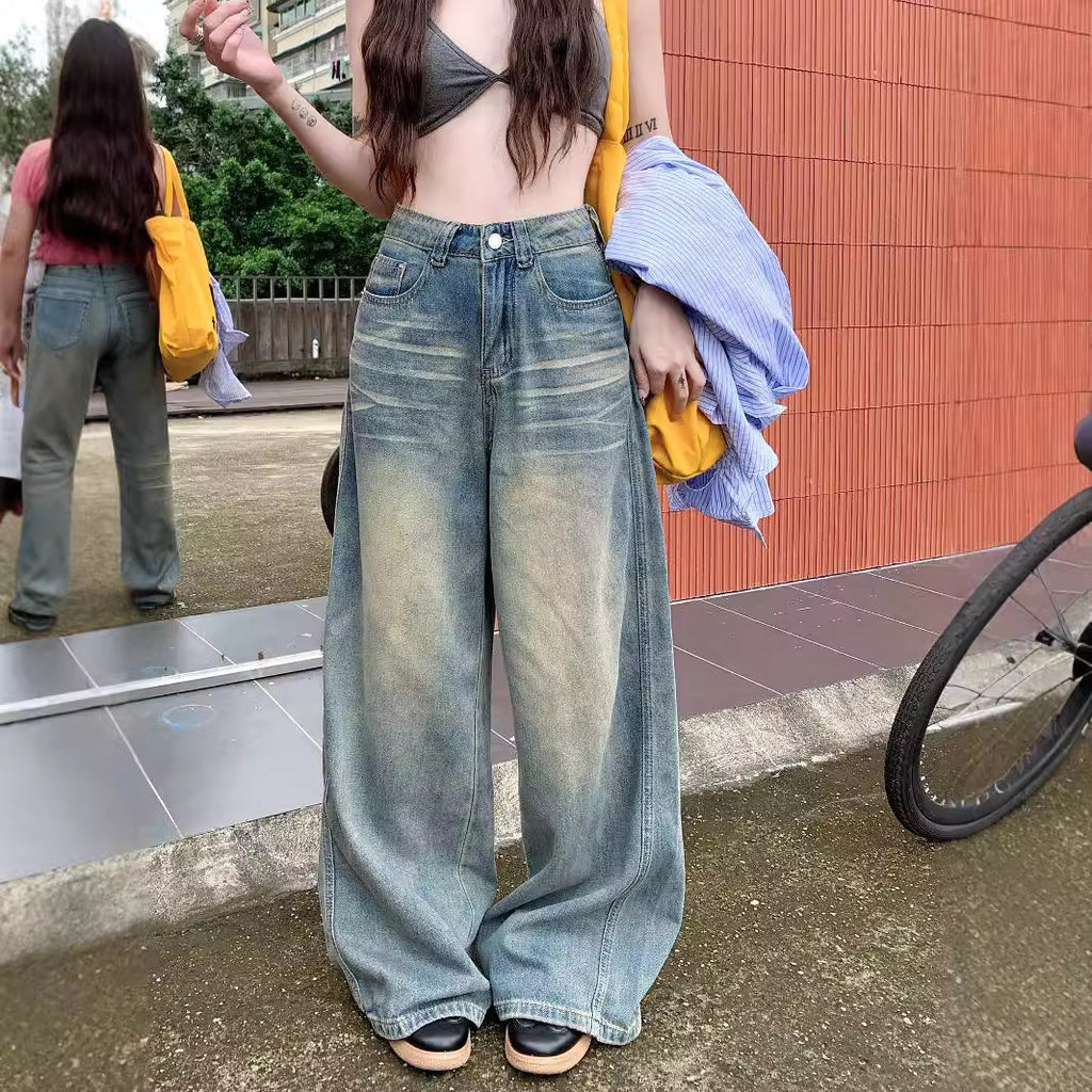 American Retro Distressed Straight Jeans