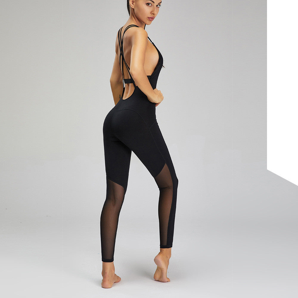 Mono deportivo de fitness para mujer con espalda entallada y sexy