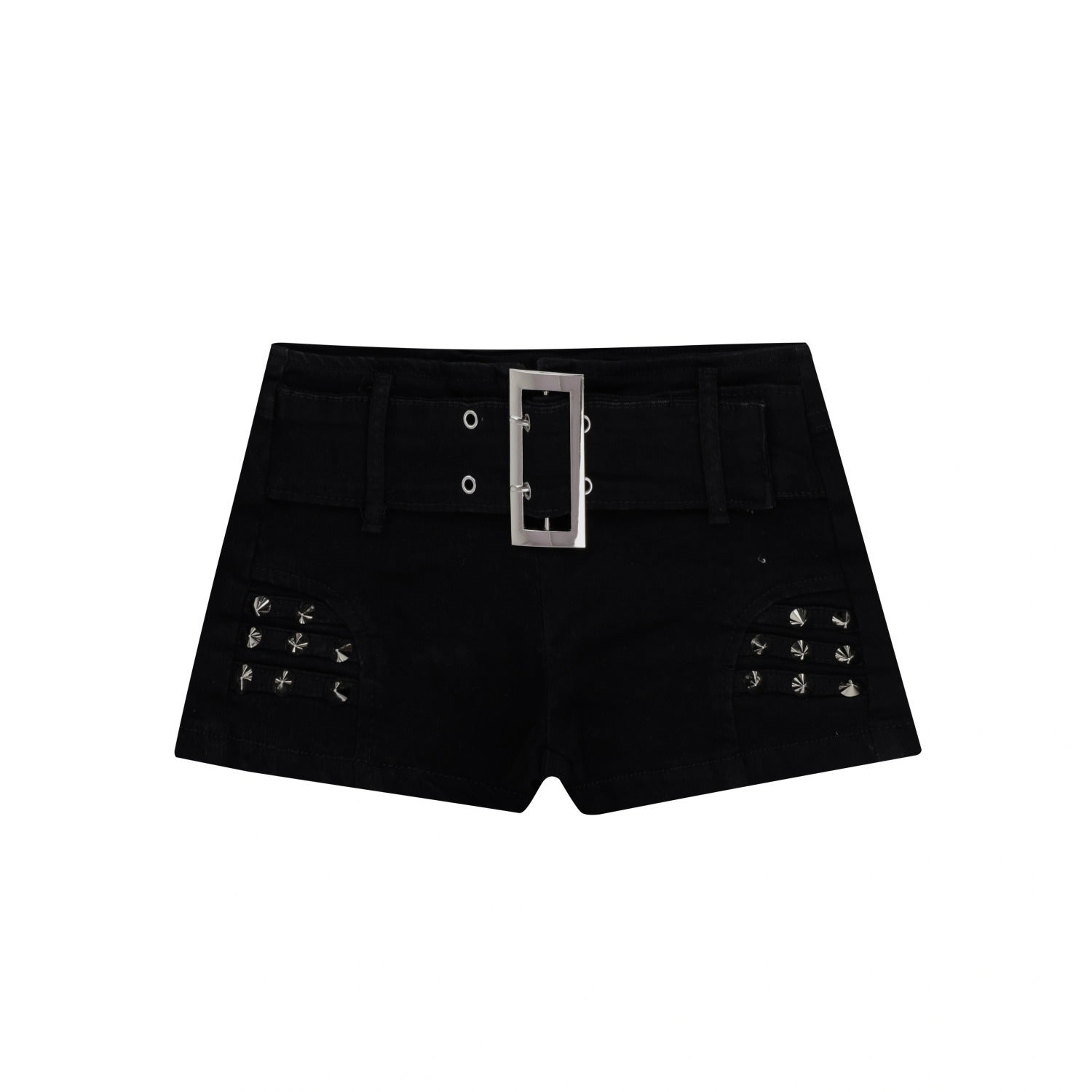 Shorts negros ultracortos de cintura baja que realzan los glúteos y adelgazan para mujer