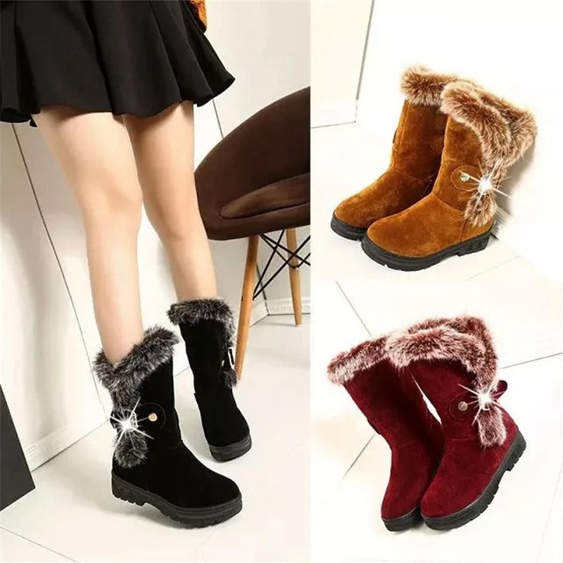 Botas de suela gruesa y piel afelpada
