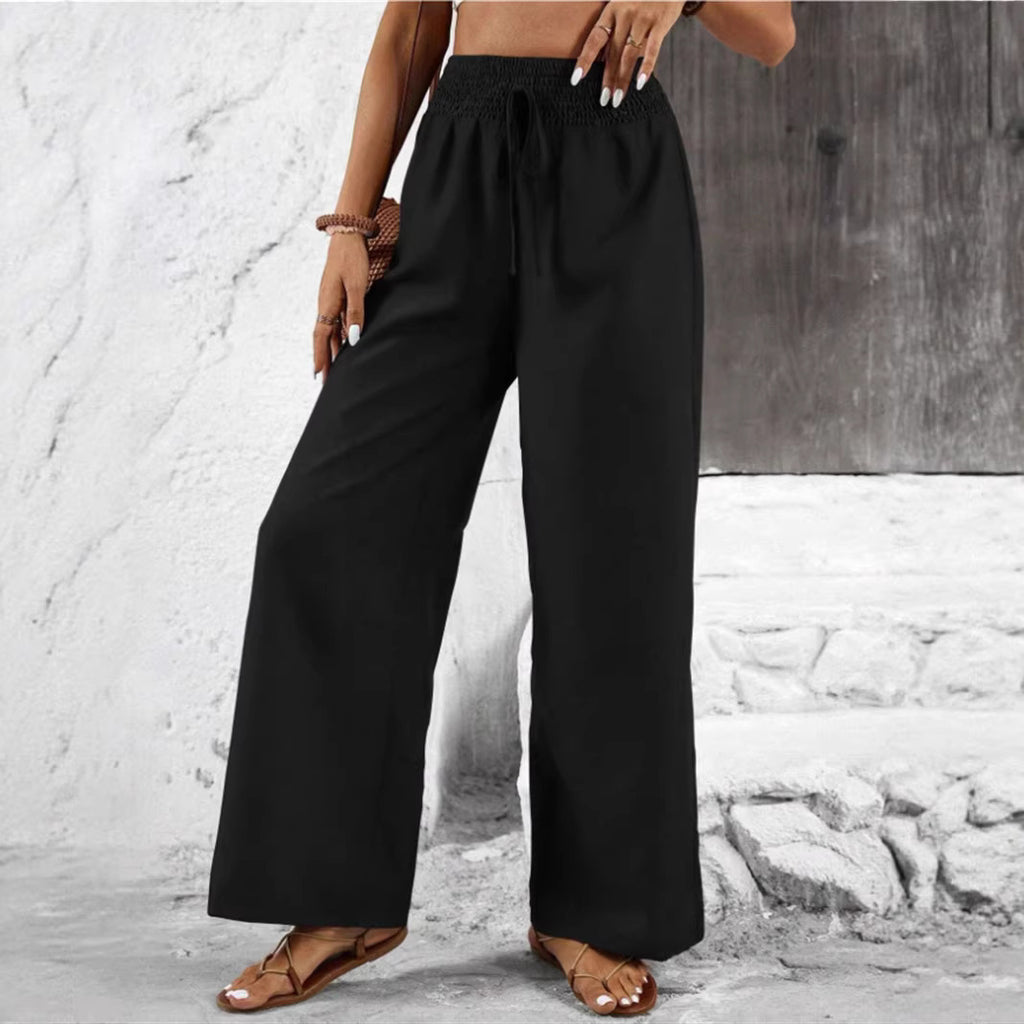 Pantalones casuales de cintura alta y elástica para mujer que favorecen la figura