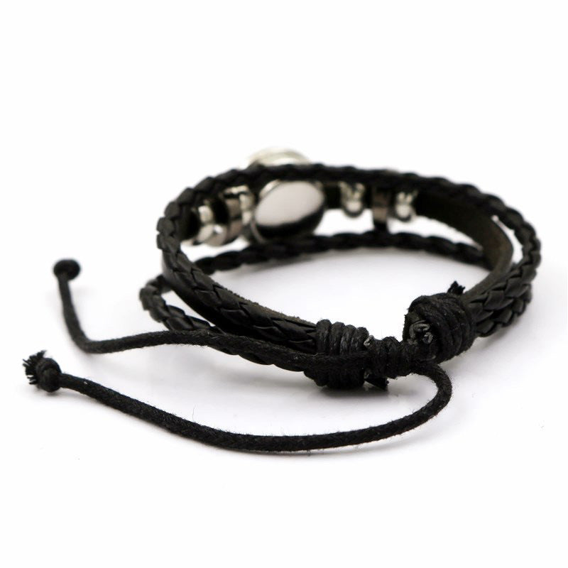 Pulsera de cuero luminosa para parejas de amantes del sol y la luna
