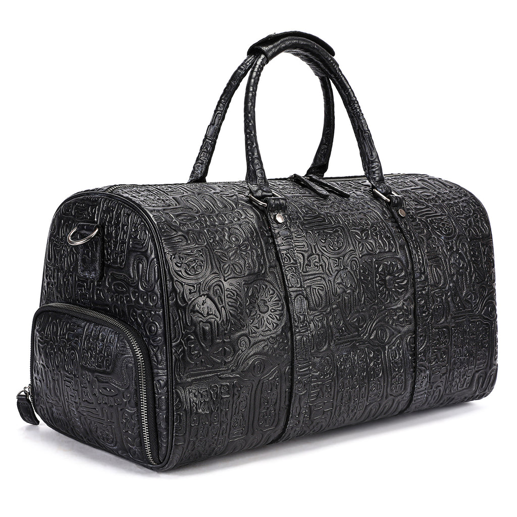 Bolso de mano con diseño retro en relieve para hombre