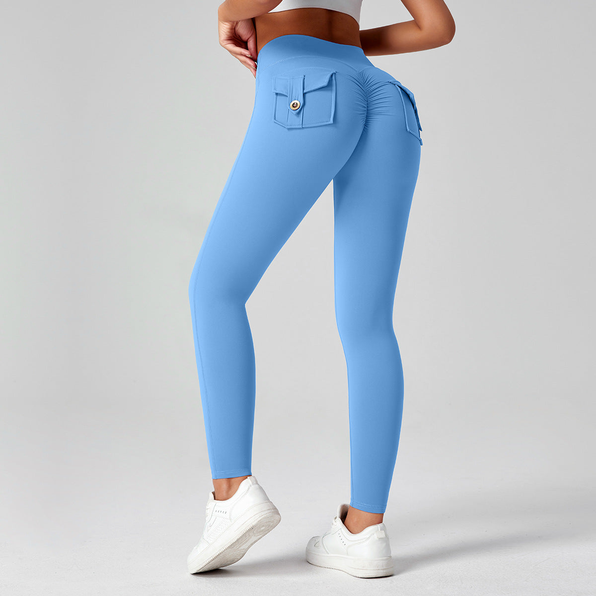 Pantalones de yoga para mujer, de cintura alta, elásticos y ajustados, que realzan los glúteos.