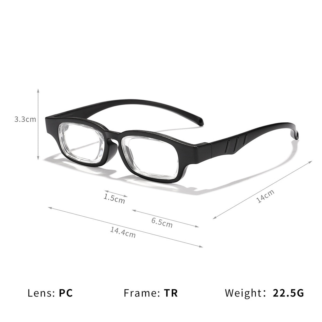 Rotatable Focus-adjustable 50 To 400 Diopters Blue-light-blocking Reading Glasses For Seniors