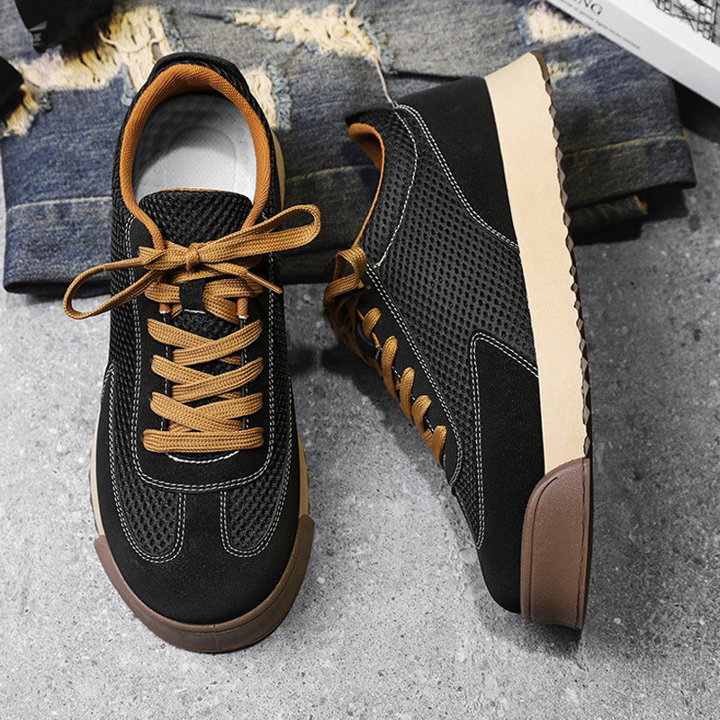 Zapatillas de running retro para hombre con suela gruesa para aumentar la altura