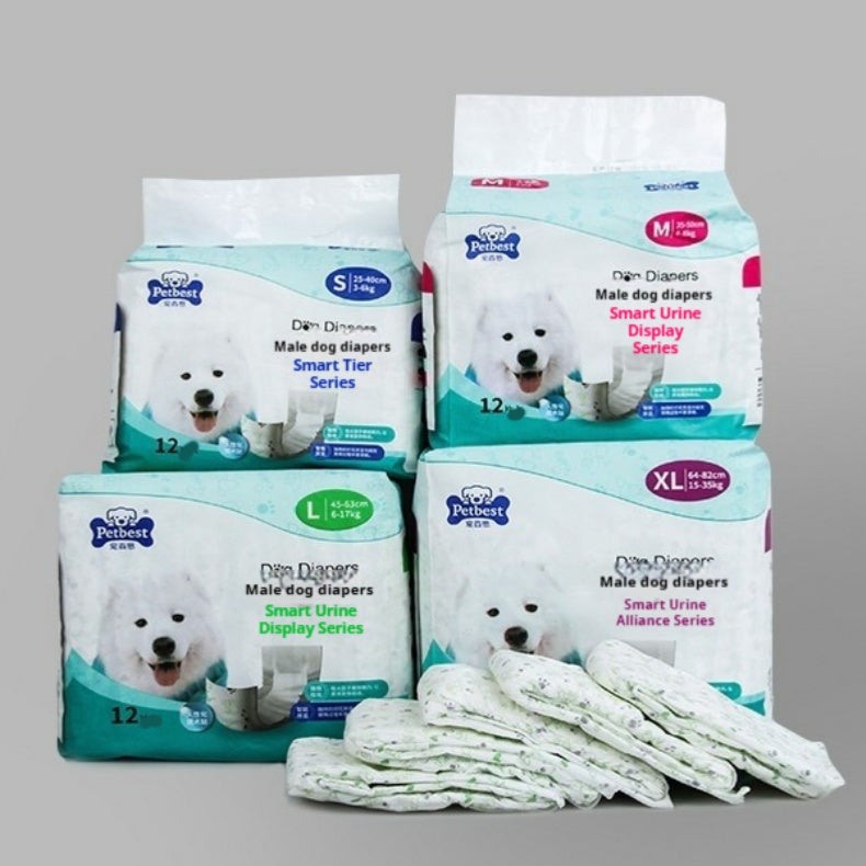 Pañal portátil para perros machos Petbest con pantalla de orina