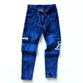 Boys' Monogram Print Multi-pocket Cargo Jeans