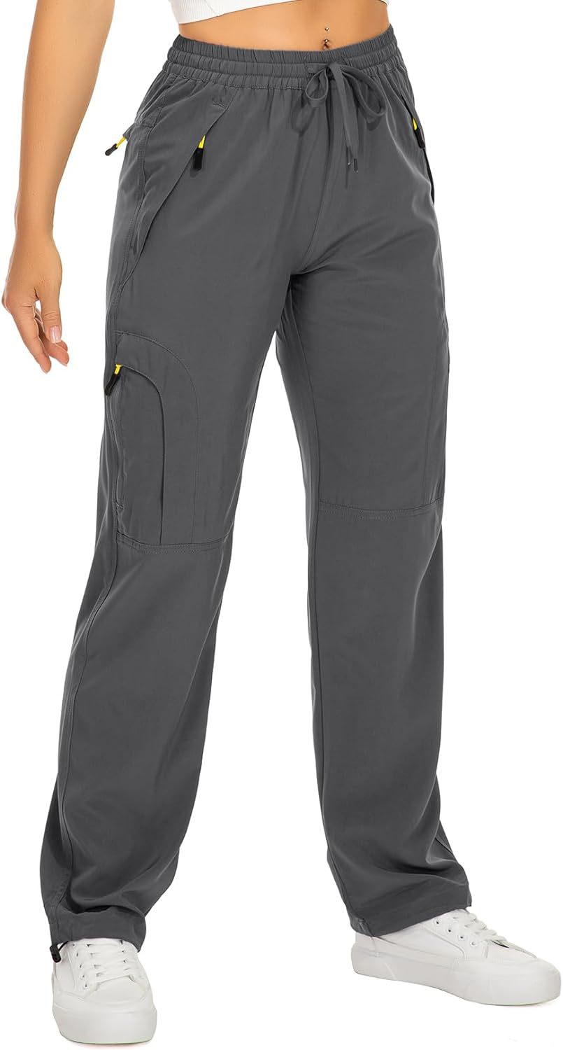 Pantalones de entrenamiento holgados de pierna recta con puños con cordón