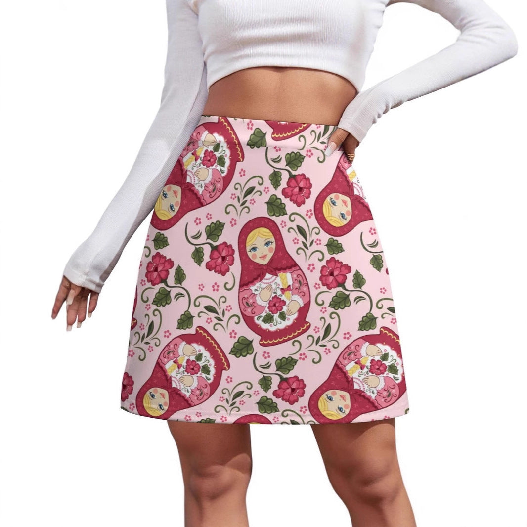 Falda estampada elegante de corte A para mujer
