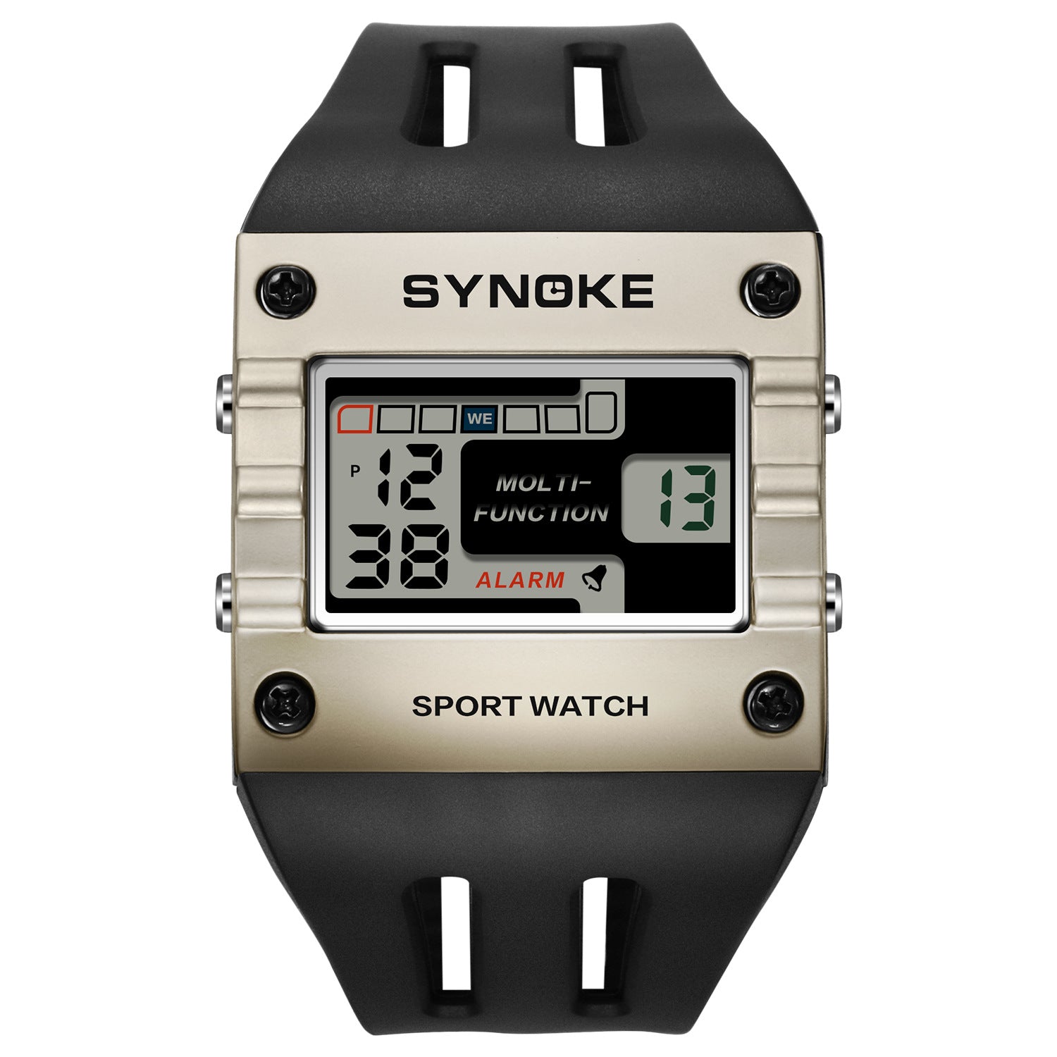 Reloj inteligente deportivo de aleación para hombre con pantalla grande y diseño resistente al agua.