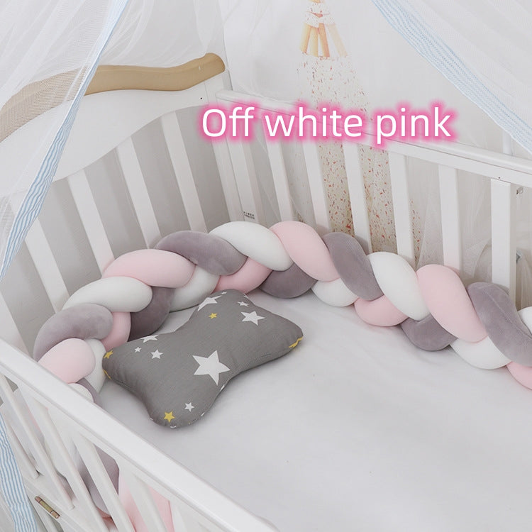 Protector de cuna para bebé, cojín con nudo trenzado, protector de cuna para bebé, decoración de habitación