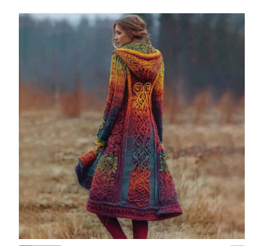 Mens Mid-Length Digital-Print Abstract Cape