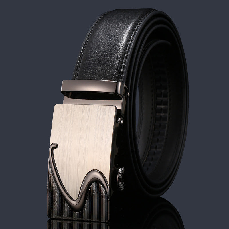 Cinturón de cuero genuino para hombre con hebilla automática