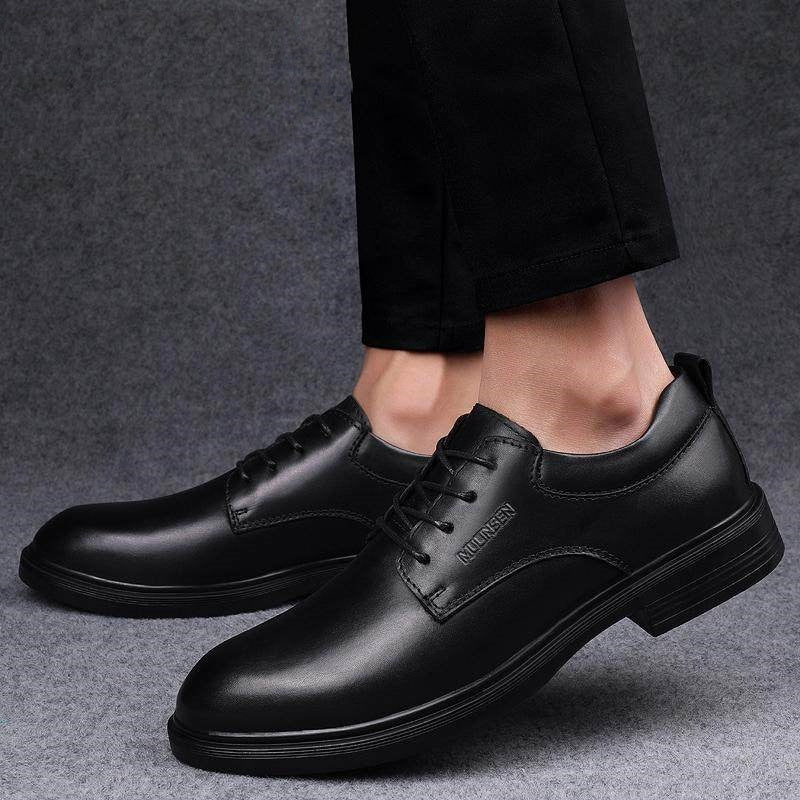 Mulin Sen Summer Leather Formal Shoes In Extra-Large Sizes