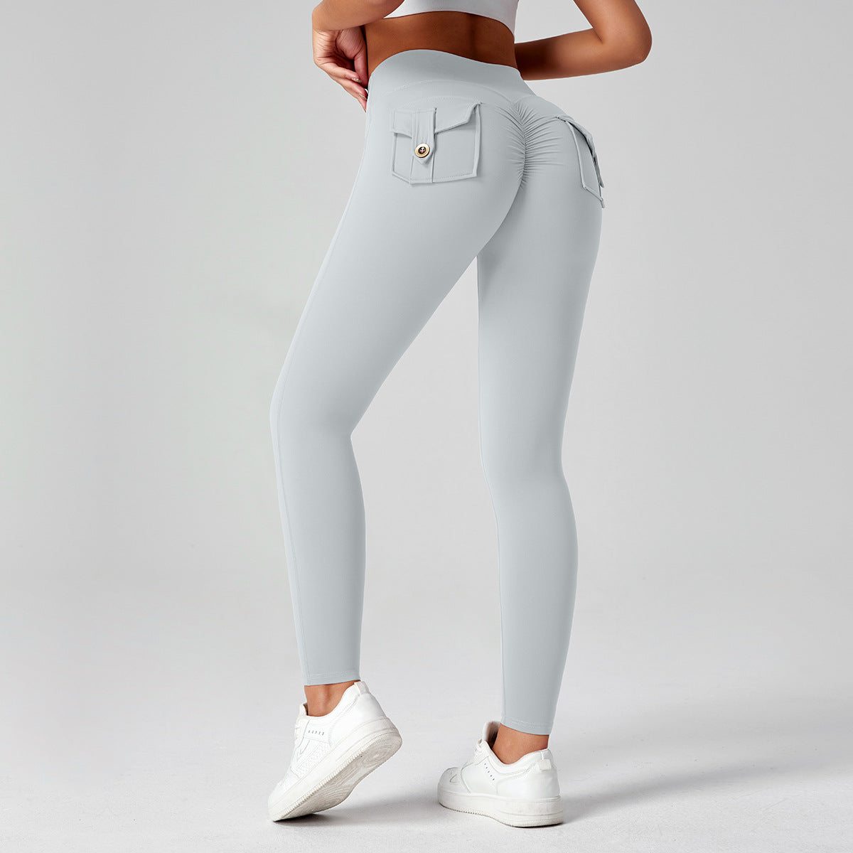 Pantalones de yoga para mujer, de cintura alta, elásticos y ajustados, que realzan los glúteos.