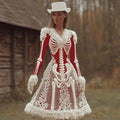Vestido francés retro estilo real para mujer