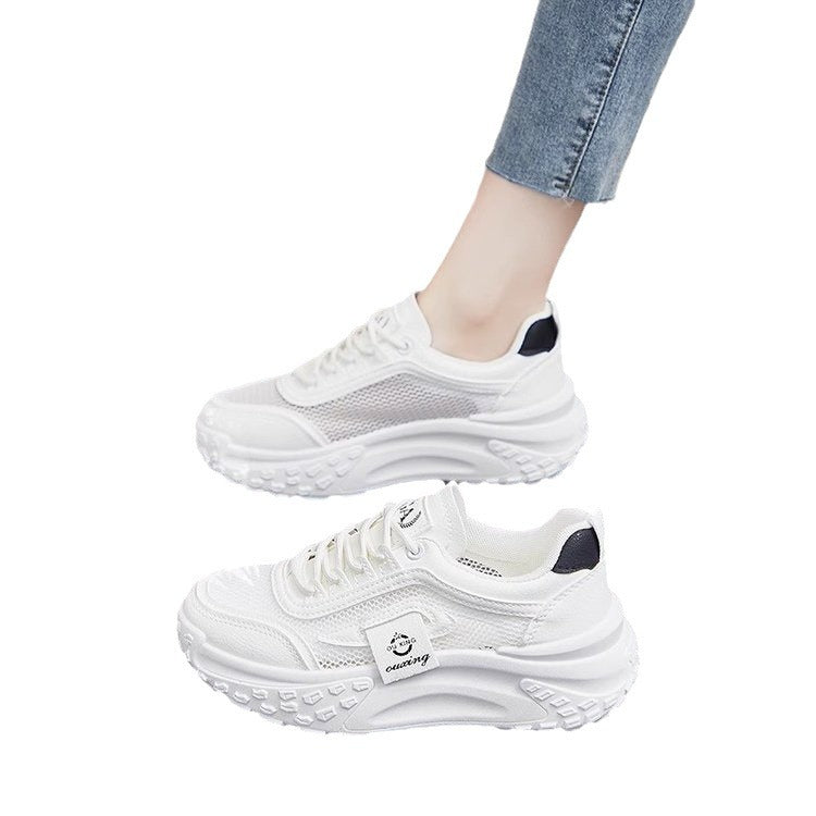 Zapatillas informales de malla transpirable con suela blanda para mujer