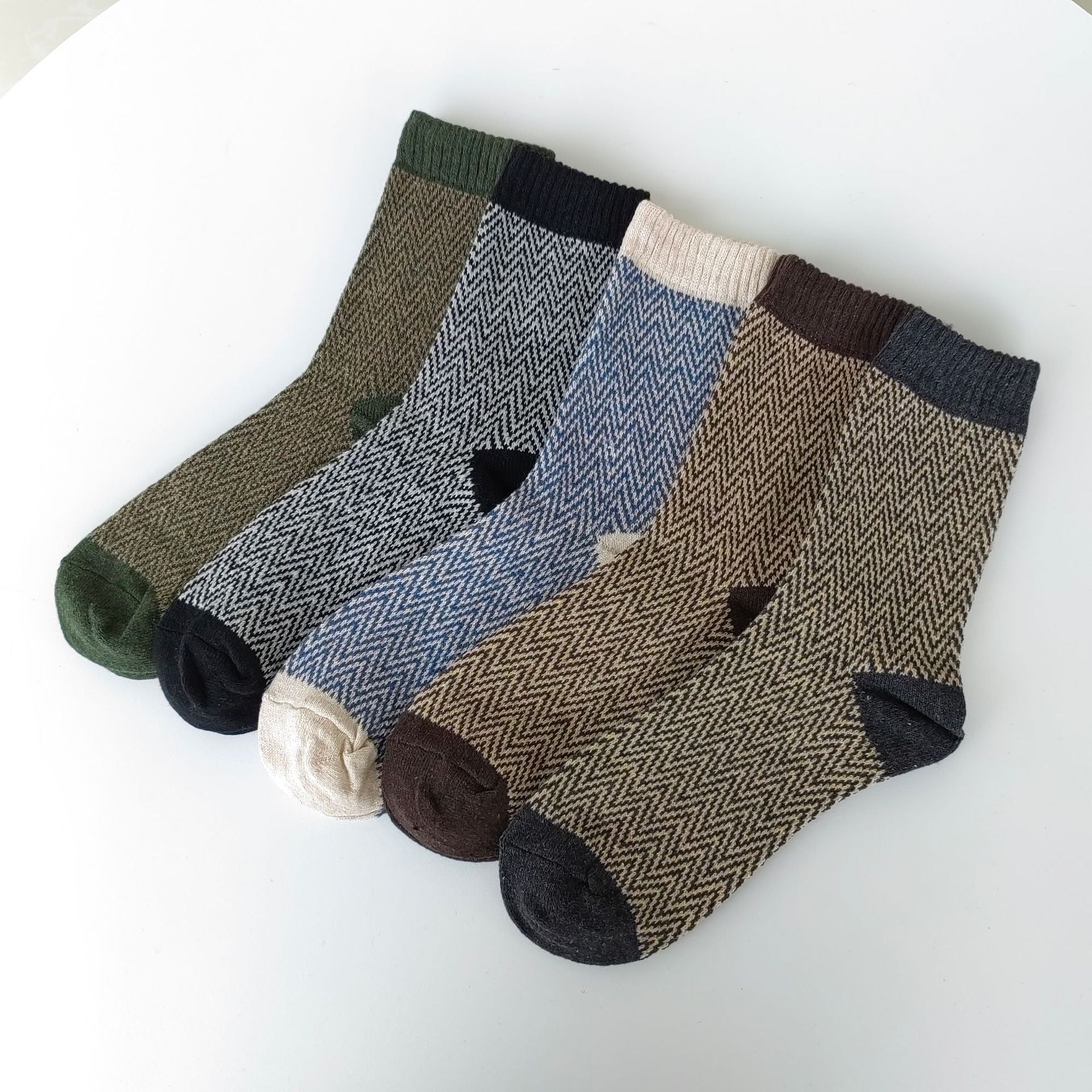 Calcetines de hombre de lana estilo étnico vintage para invierno