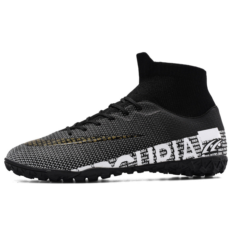 Botas de fútbol AG con clavos de caña alta para hombre, talla grande