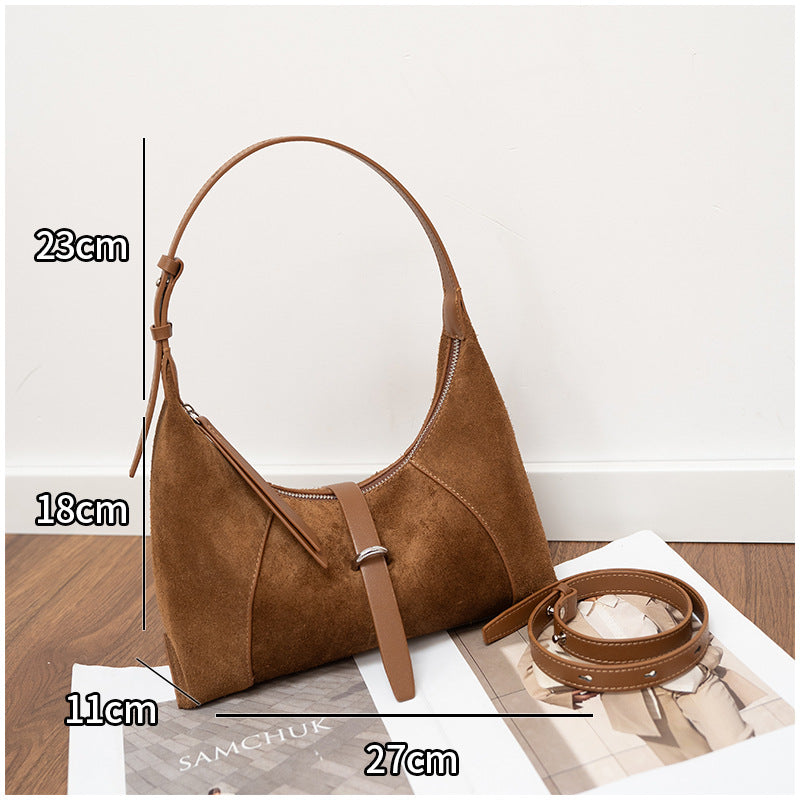 Bolso de hombro para mujer de estilo coreano con diseño cruzado texturizado