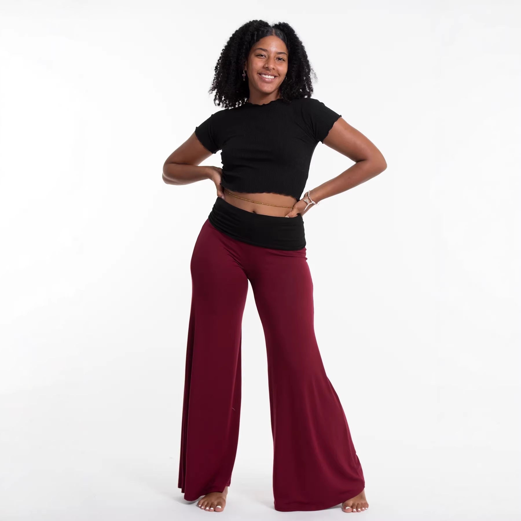 Pantalones anchos informales para mujer para deportes y ocio