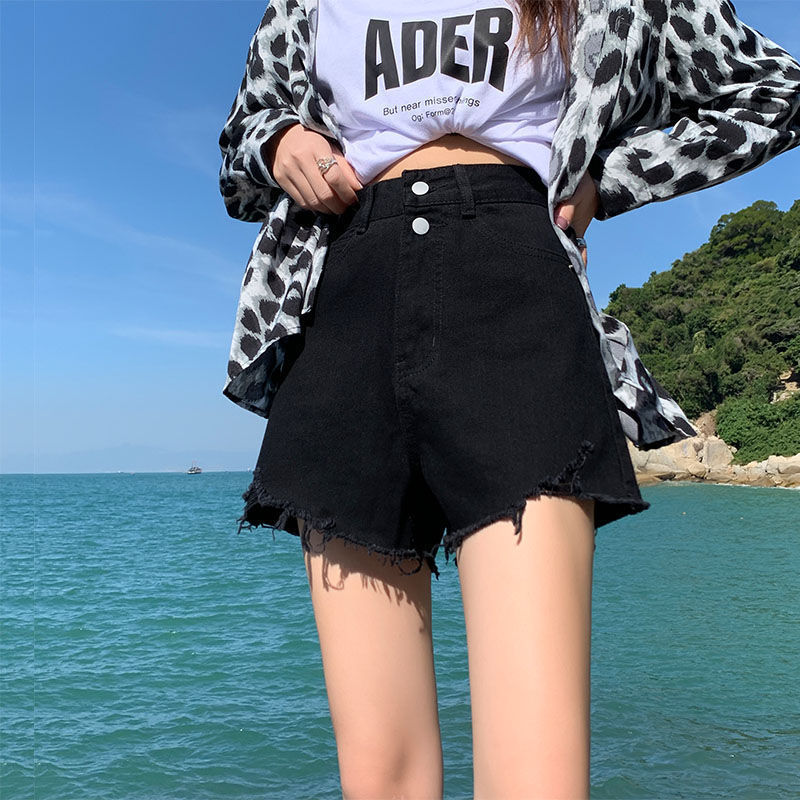 Shorts vaqueros blancos holgados de cintura alta para mujer