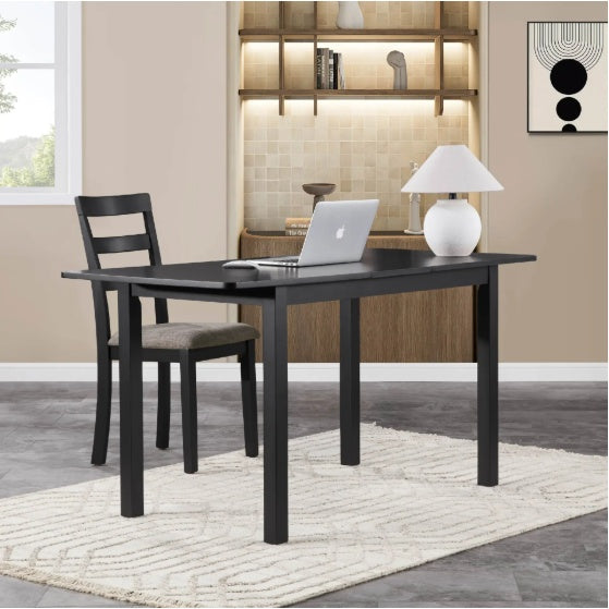 Mesa de comedor extensible de 59 pulgadas, moderna mesa de comedor para 4-8 personas, mesa de cocina de madera, para comedor, oficina, sala de estar pequeña, color negro