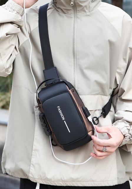 Bolso bandolera de un solo hombro para hombre, impermeable y resistente a la abrasión.