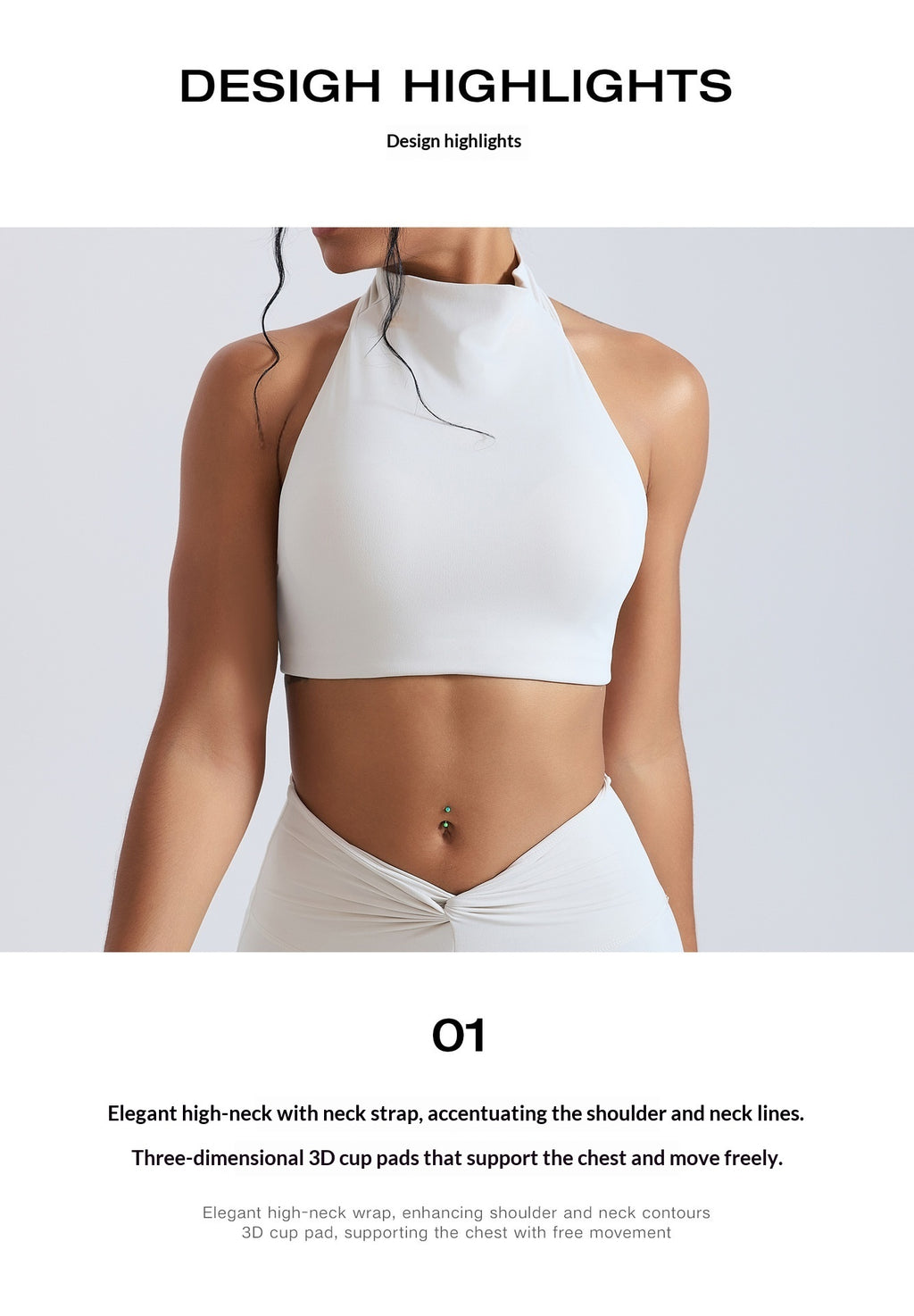 Sujetador deportivo de fitness para mujer, ajustado y con amortiguación.