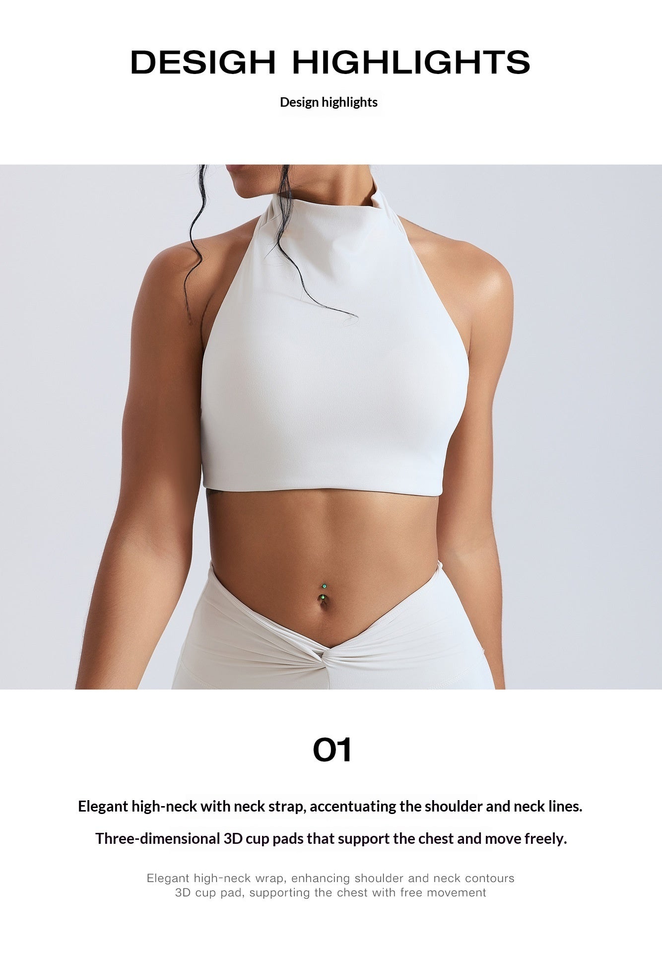Sujetador deportivo de fitness para mujer, ajustado y con amortiguación.