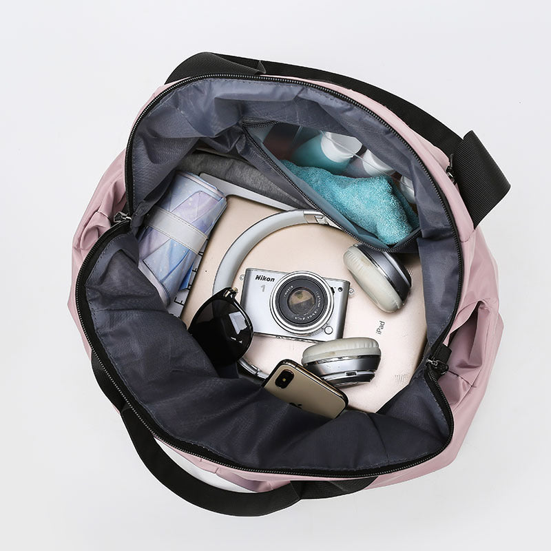 Bolsa deportiva de fitness de gran capacidad para mujer con separación de ropa seca y húmeda