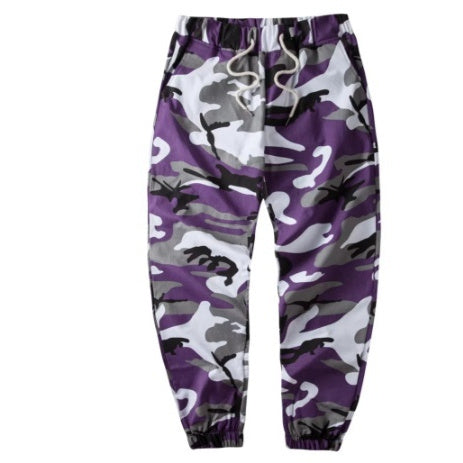 Pantalones deportivos versátiles con diseño de camuflaje y patchwork para hombre