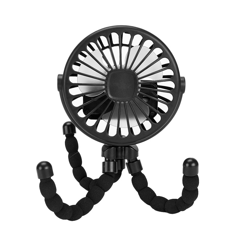 Mini ventilador portátil multifuncional para cochecito de niños con carga USB y diseño de pulpo