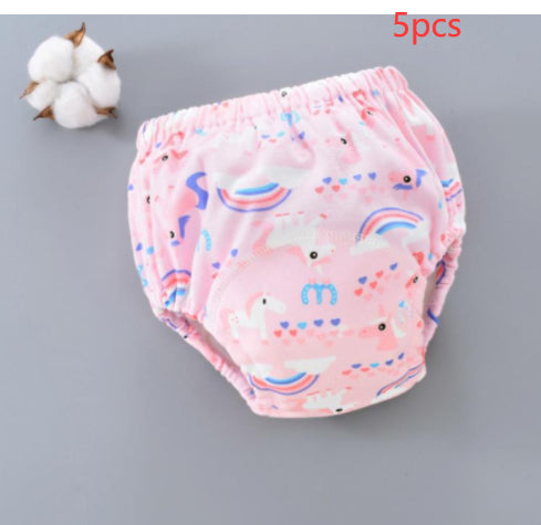 Pantalones de entrenamiento para bebé, lavables, de gasa de 6 capas, para cubrir pañales