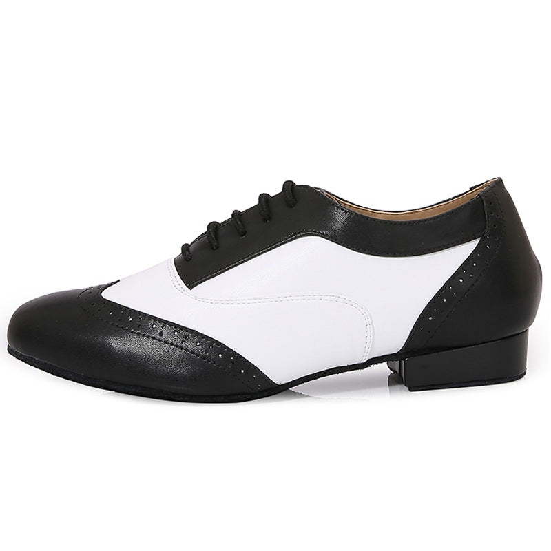Zapatos de baile de salón de cuero para baile cuadrado y latino, con suela blanda, para adultos.
