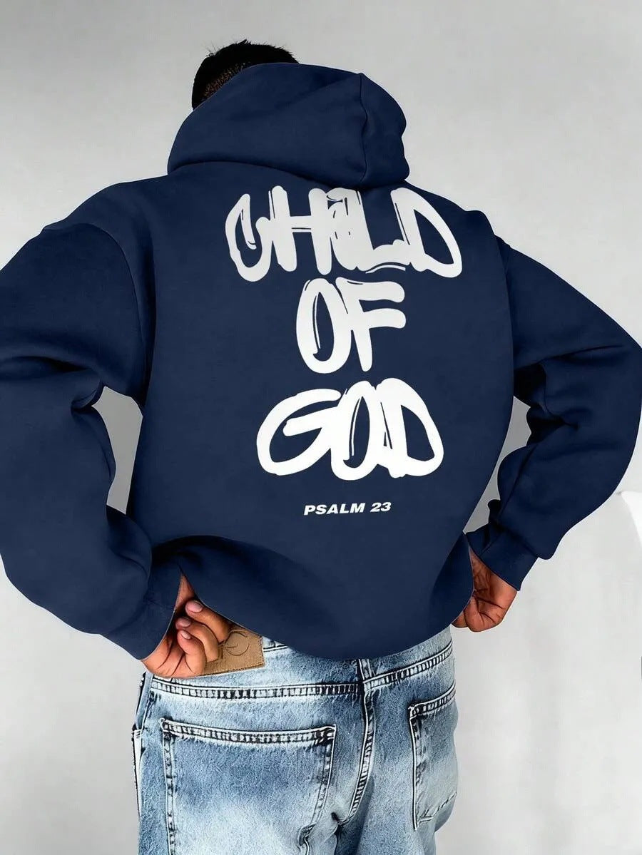 Sudadera con capucha y forro polar para hombre con estampado de letras