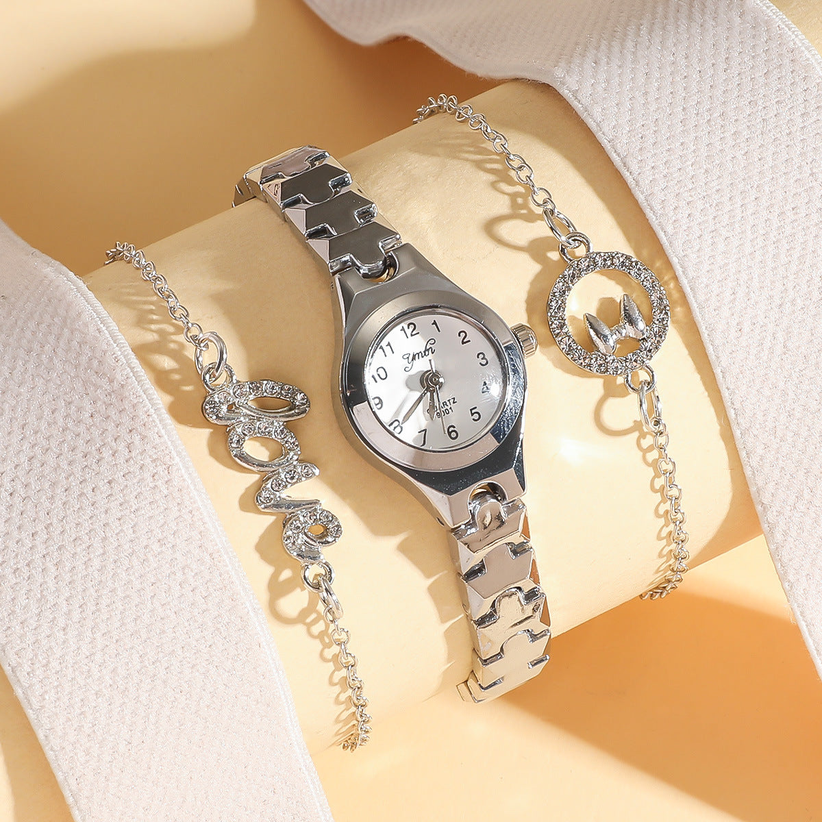 Reloj de pulsera de acero de moda para mujer.
