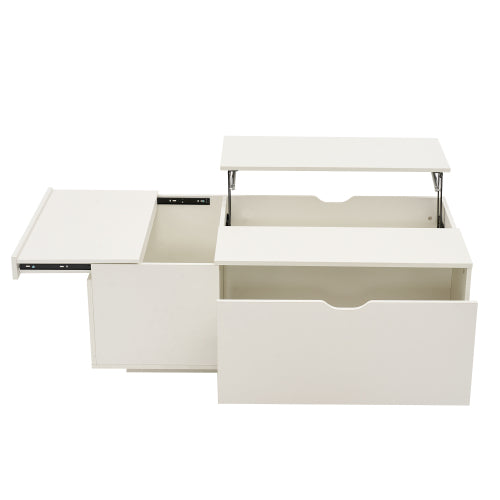 Mesa de centro elevable, mesa de centro con cajón, mesas de té de madera, mesas auxiliares para sofá, muebles de sala de estar, color blanco