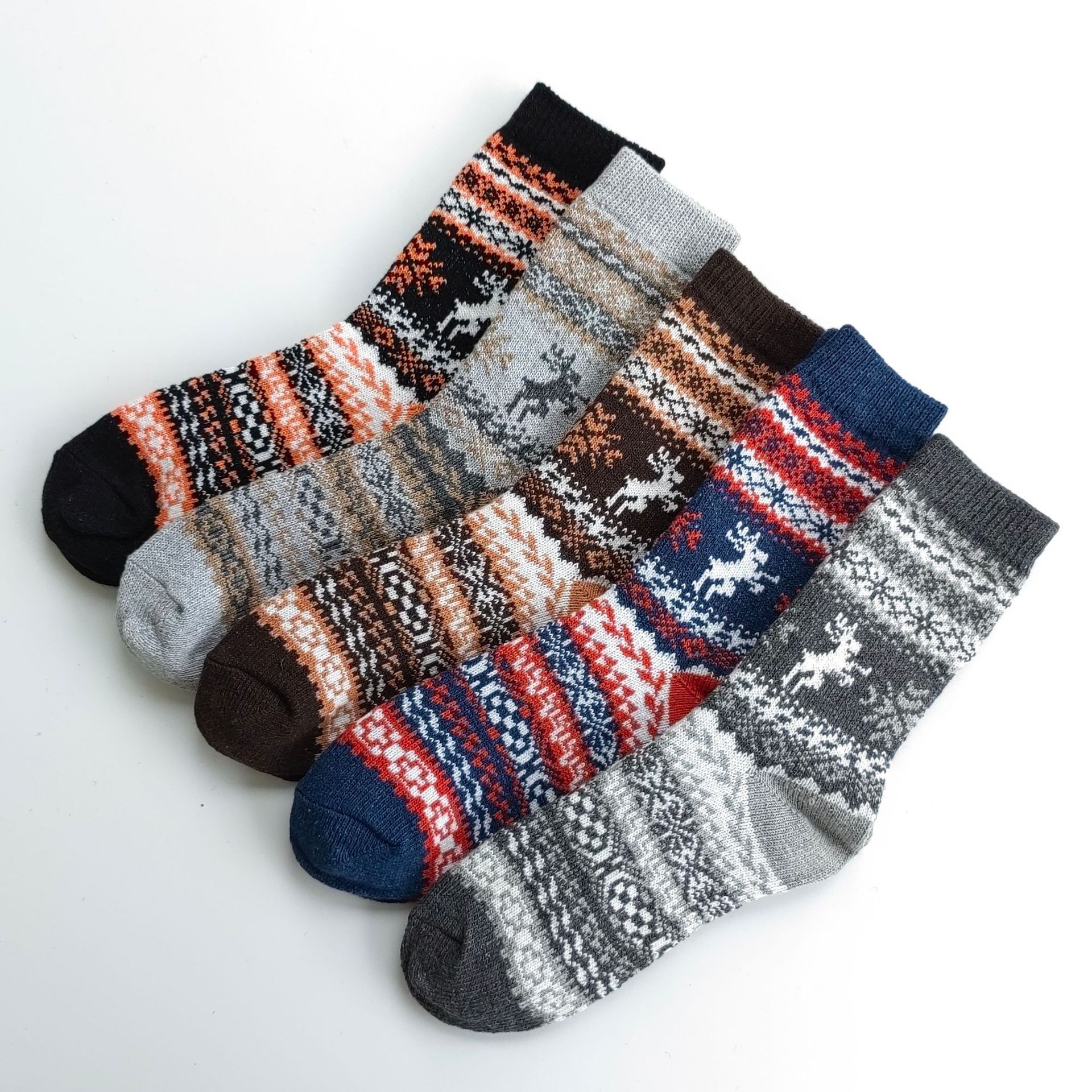 Calcetines de hombre de lana estilo étnico vintage para invierno
