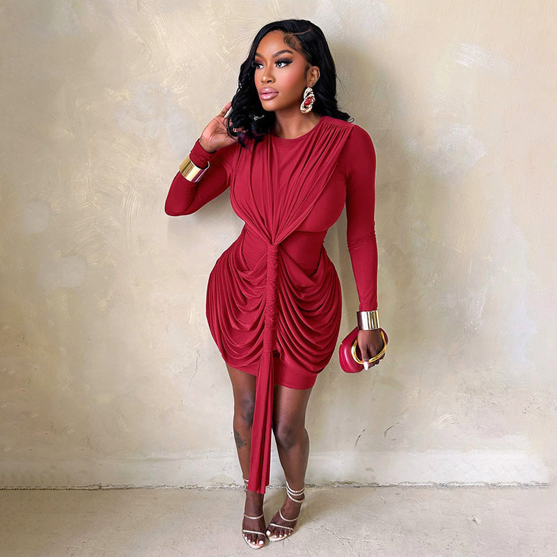 Stylish And Elegant Short Sheath Dress With Long Sleeves